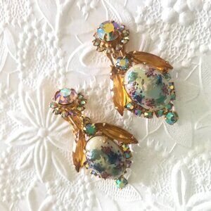 BOOK PIECE! Vintage Juliana Delizza & Elster Easter Egg Stippled Earrings!